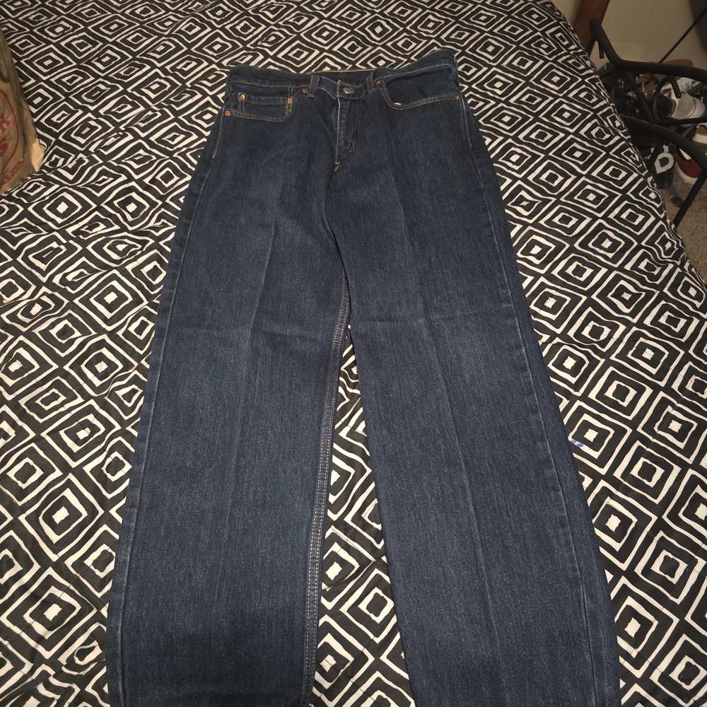 Levi's Men's Dark Blue Straight Jeans - Picture 2 of 7